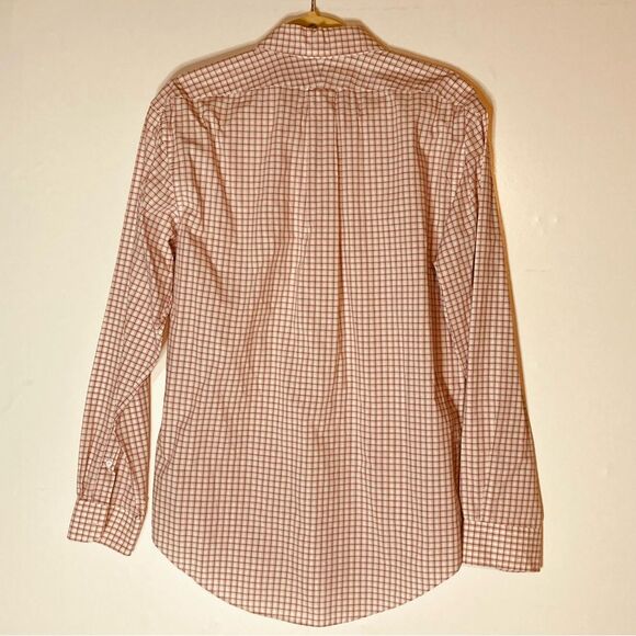 Lands End Plaid White/Red Button Up, size 16.5/35 - Picture 4 of 4